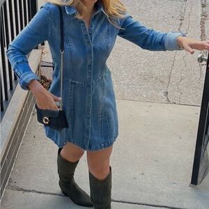 FREE PEOPLE — Denim Shirt Dress